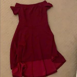 High-low off the shoulder dress